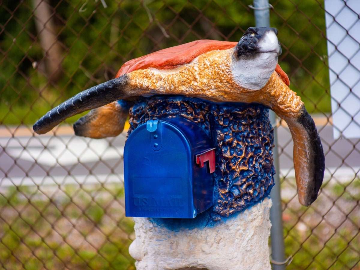 Sea turtle Mailbox Sculpture – Nautical Mailbox