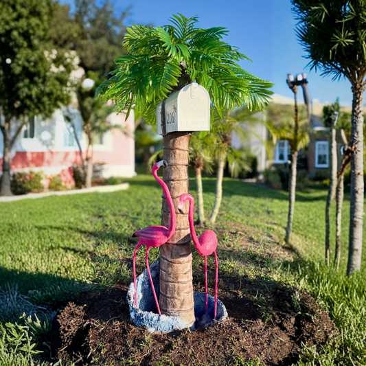 Pink American Flamingo Mailbox Sculpture – Nautical Mailbox