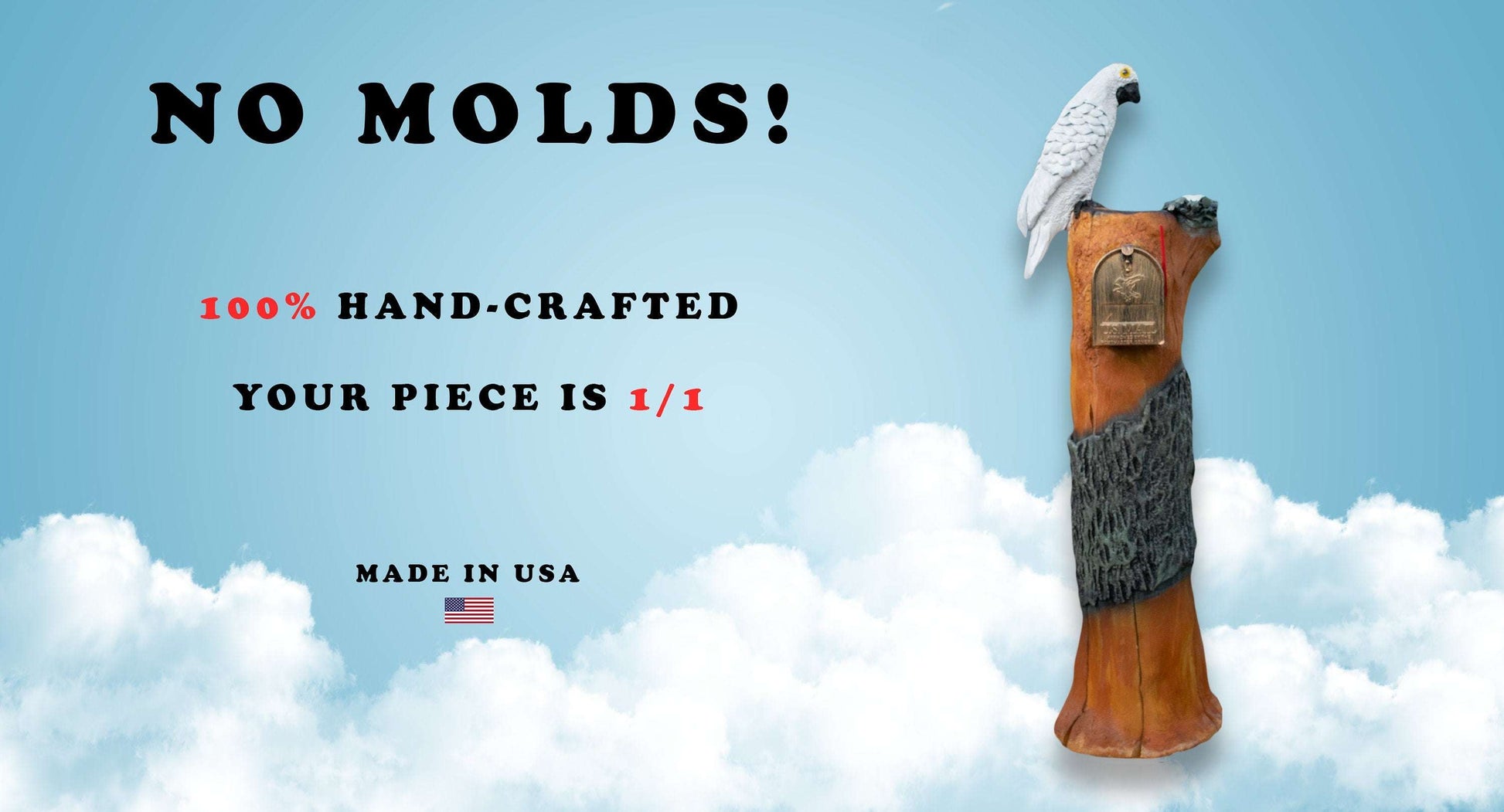 White Cockatoo Mailbox Sculpture – Nautical Mailbox