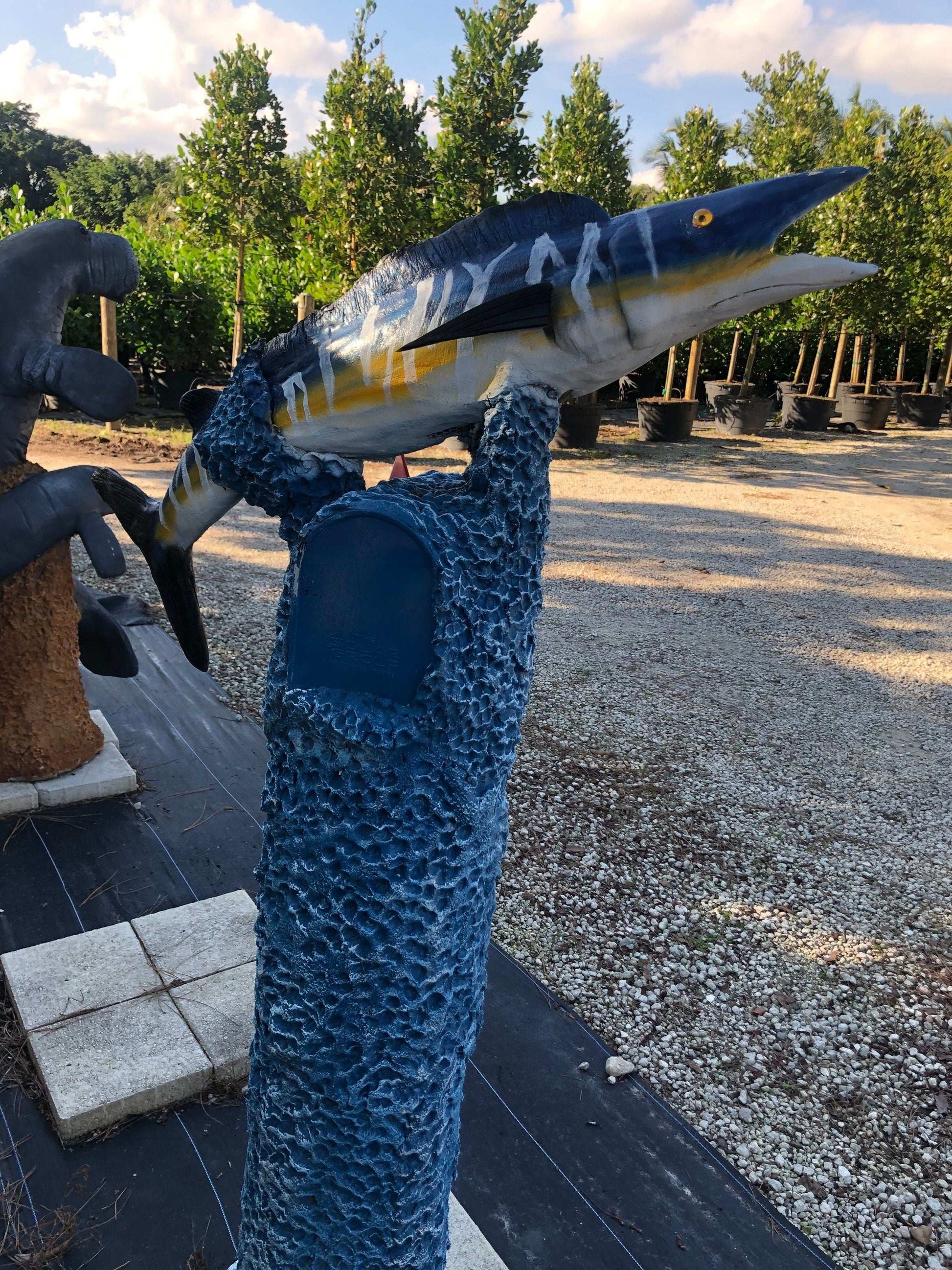 Wahoo Fish Mailbox Sculpture – Nautical Mailbox