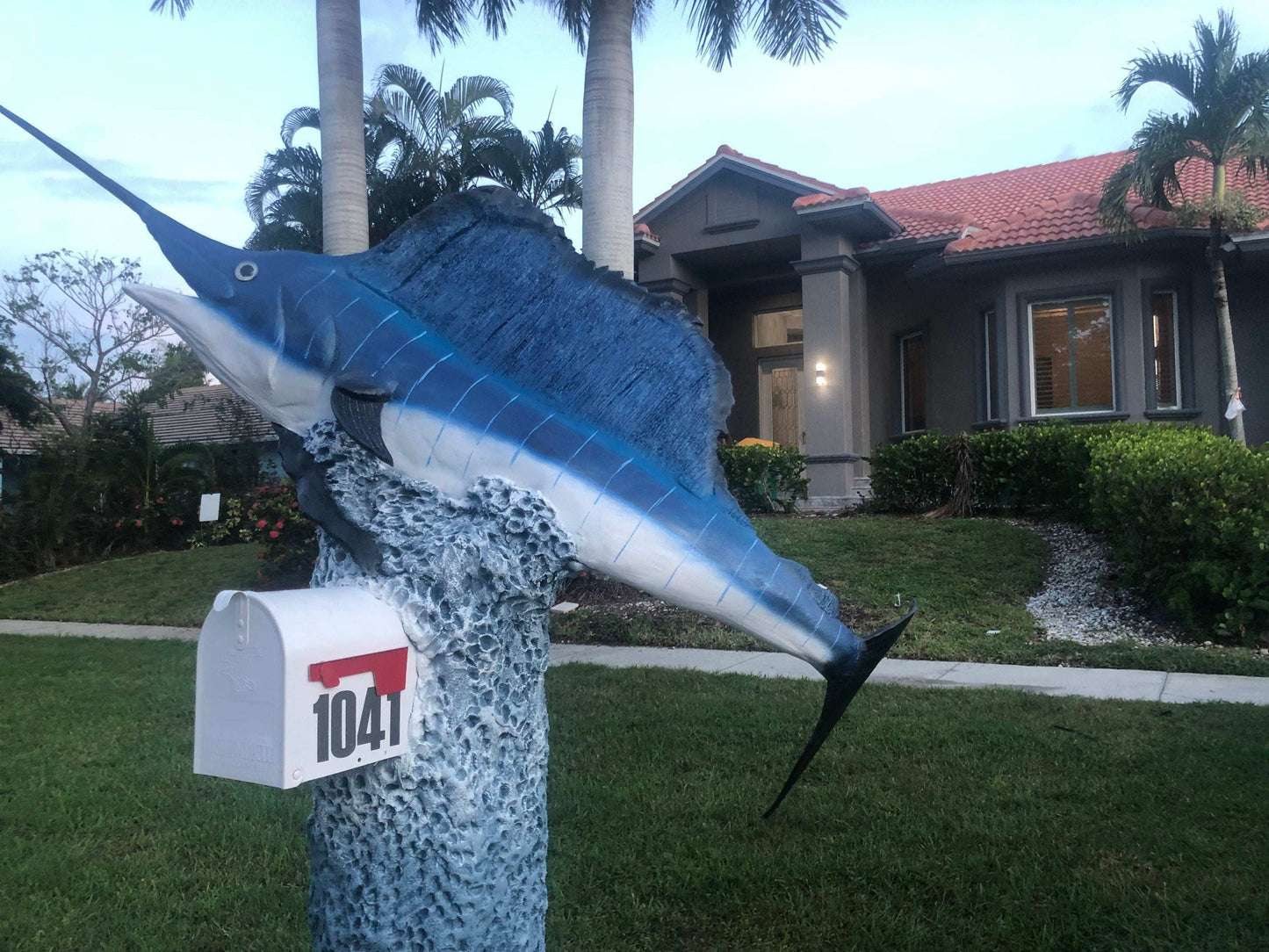 Sailfish Atlantic Swordfish Mailbox Sculpture – Nautical Mailbox
