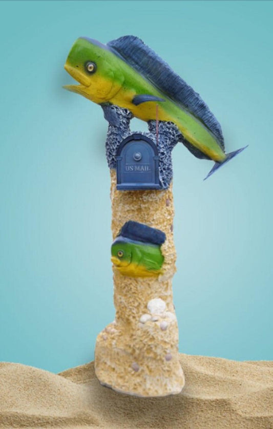 Mahi Mahi Dolphinfish Mailbox Sculpture – Nautical Mailbox