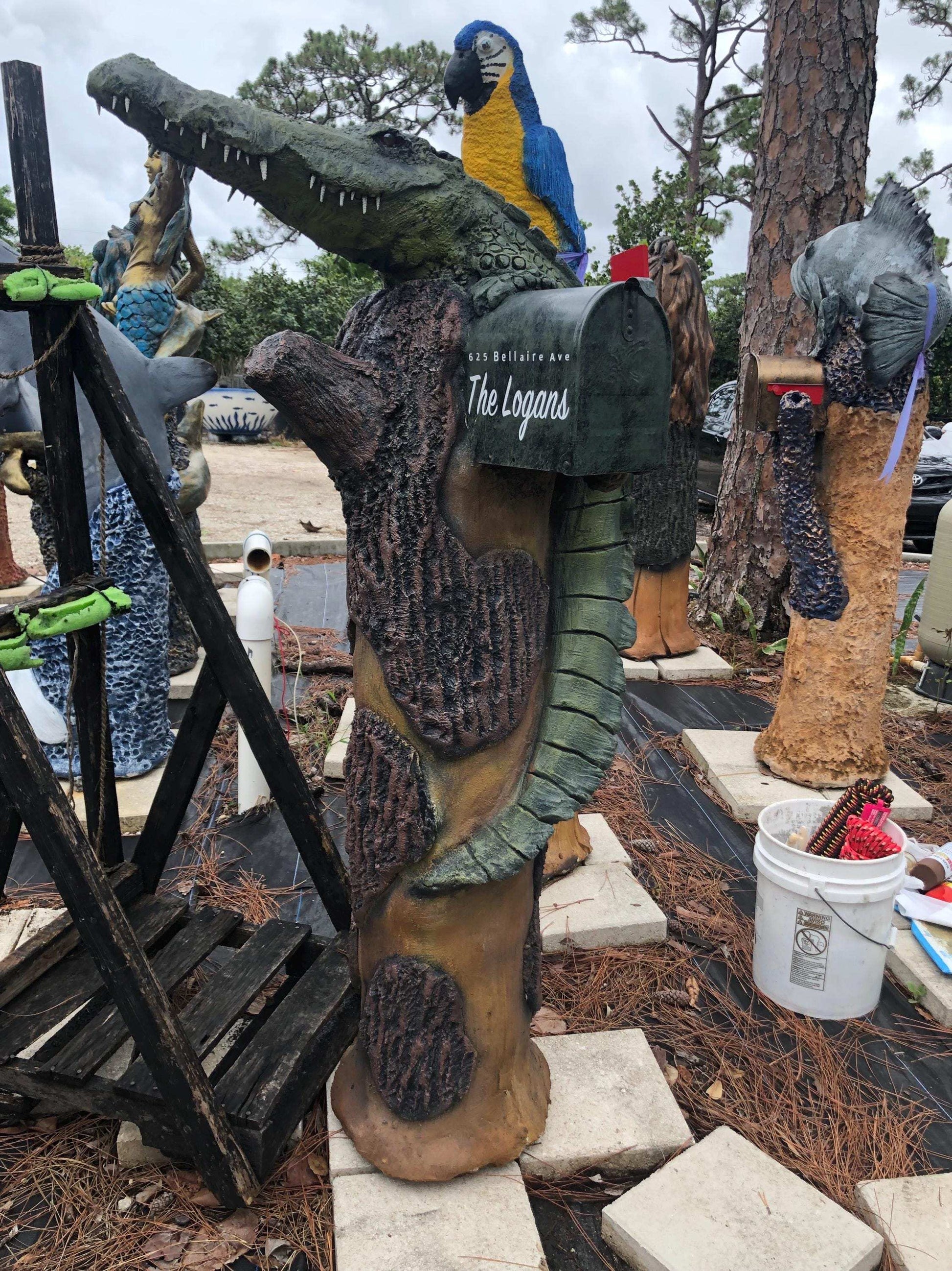 Florida Alligator Mailbox Sculpture – Nautical Mailbox