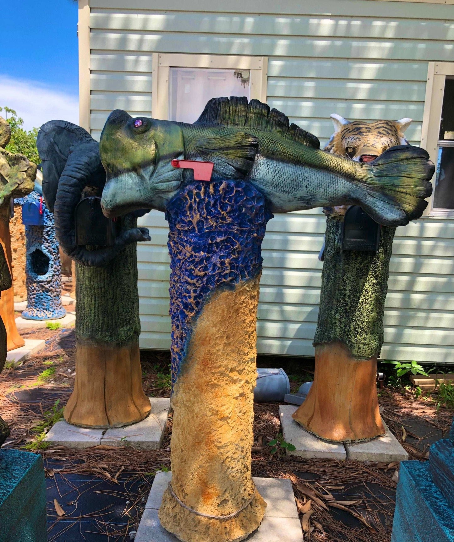 Largemouth Bass Mailbox Sculpture – Nautical Mailbox