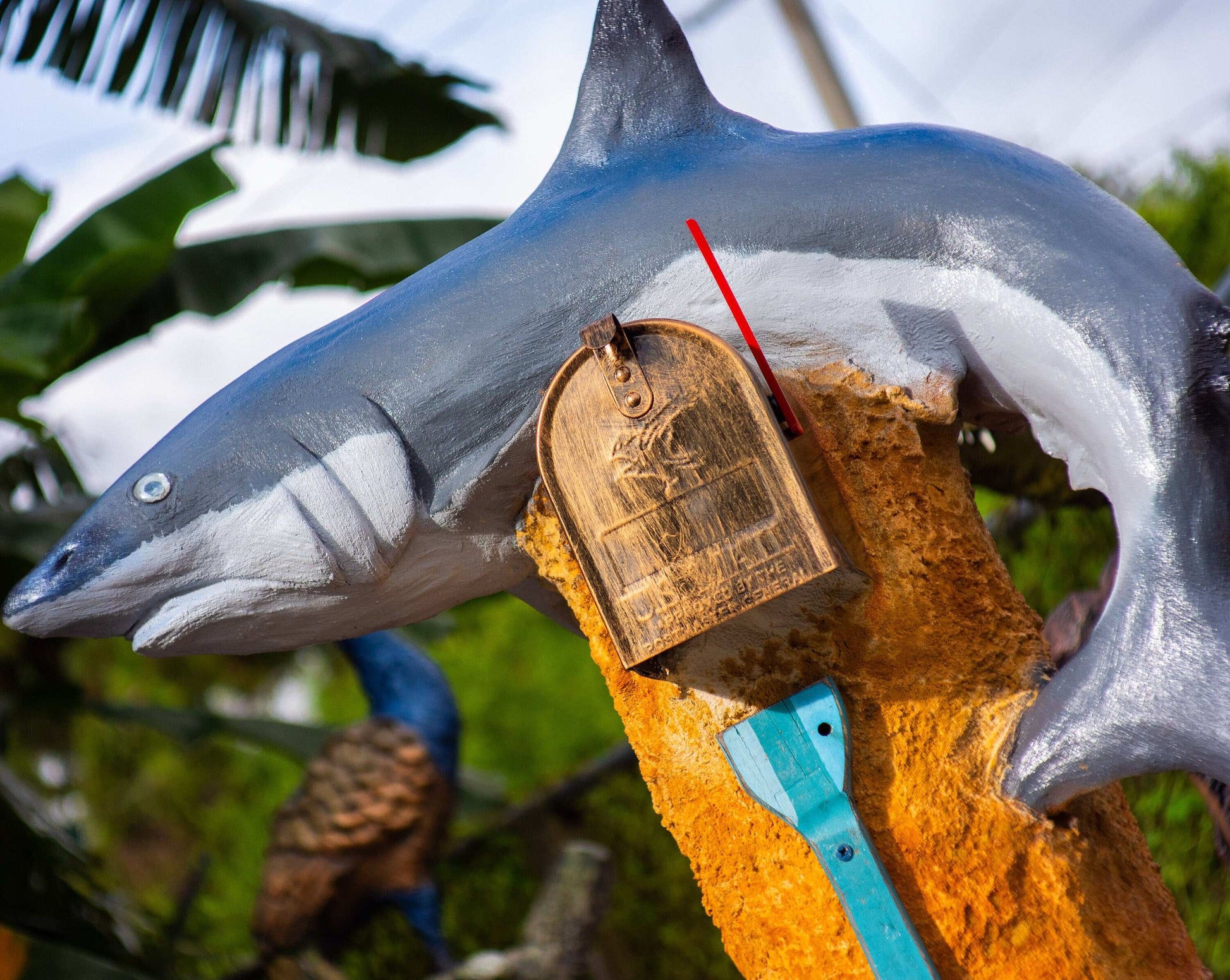 Bull Shark Mailbox Sculpture – Nautical Mailbox