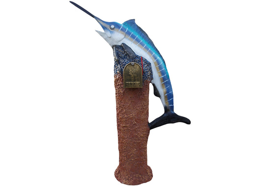 Marlin Fish Mailbox Statue Sculpture Art - Unique Custom Mailbox