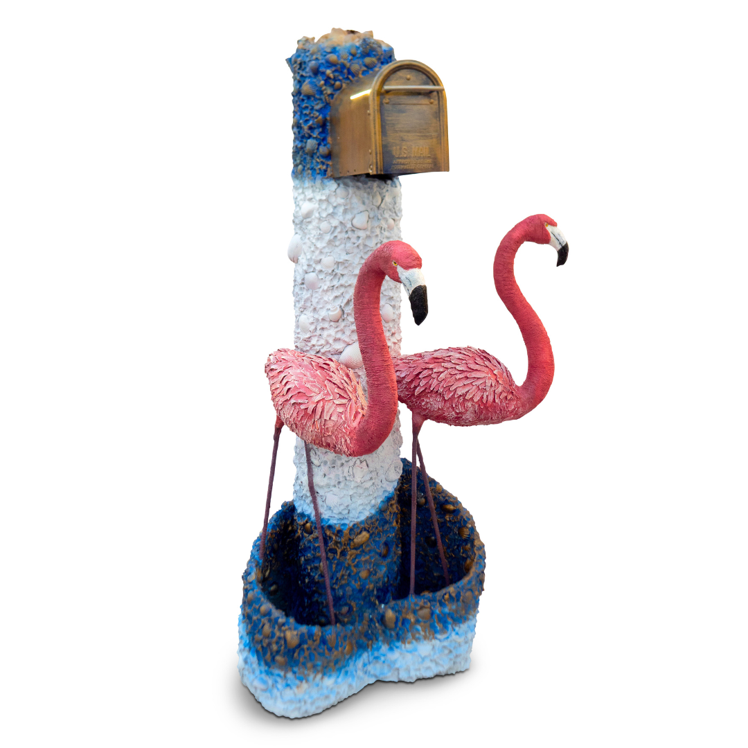 Pink Flamingos Mailbox Sculpture – Nautical Mailbox