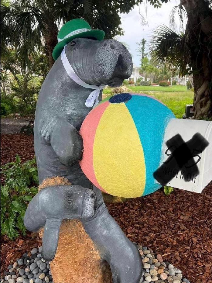 Florida Manatee Mailbox Sculpture – Nautical Mailbox