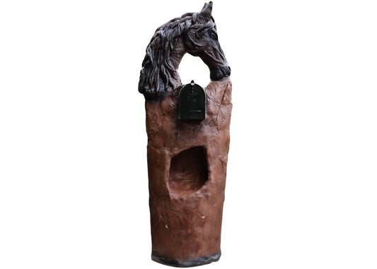 Mustang Horse Brown Stallion Mailbox Sculpture