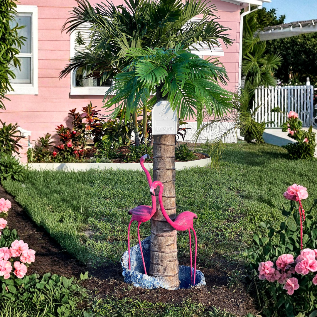 Pink American Flamingo Mailbox Sculpture – Nautical Mailbox