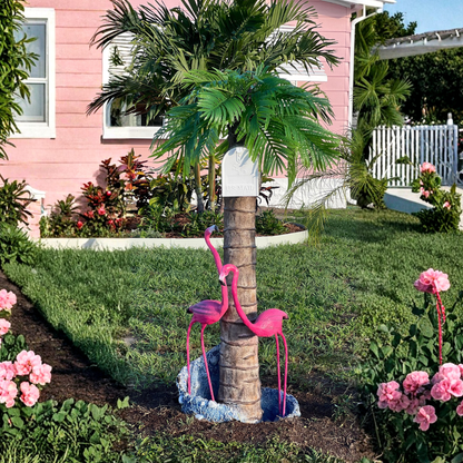 Pink American Flamingo Mailbox Sculpture – Nautical Mailbox