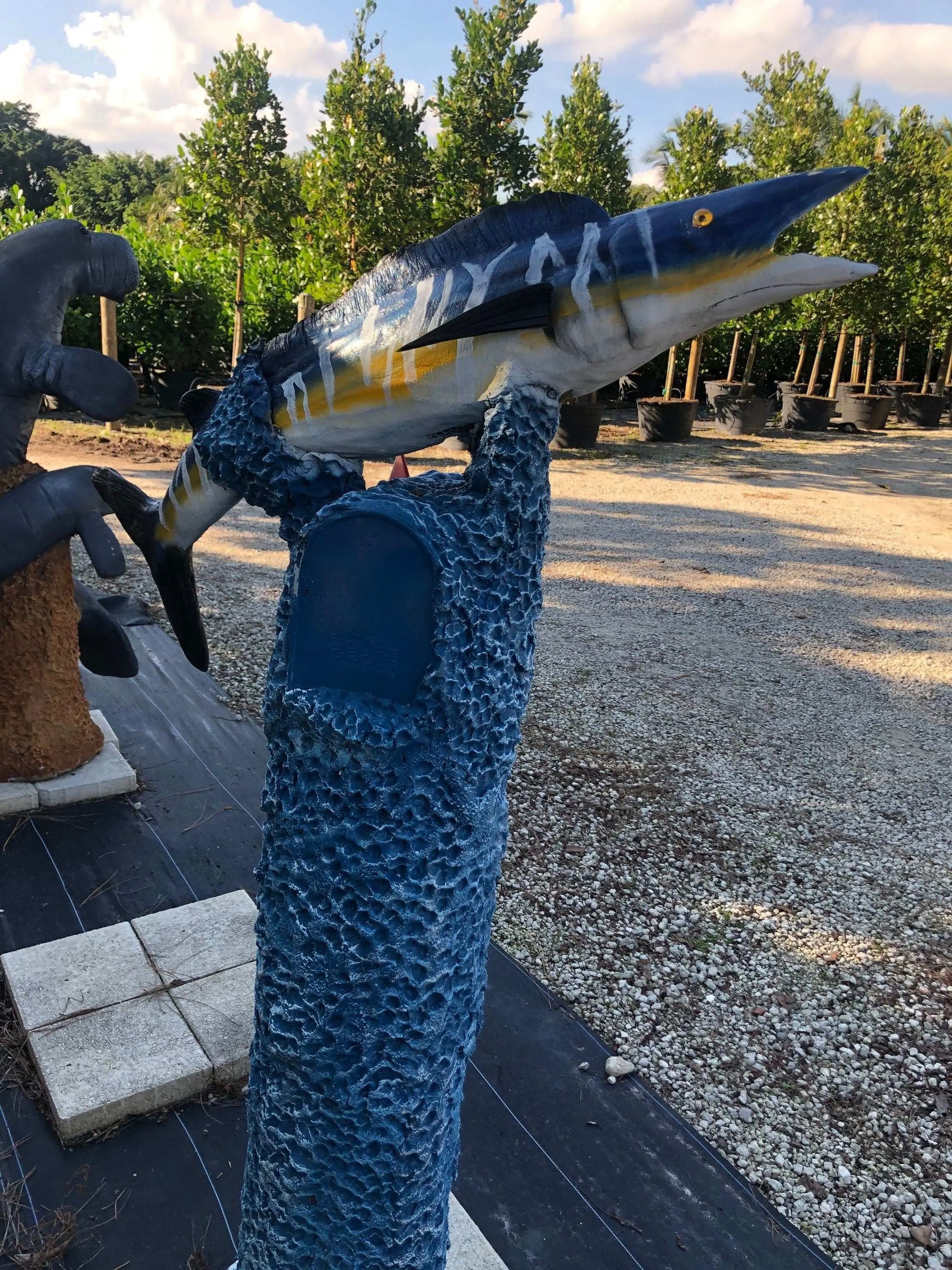Wahoo Fish Mailbox Sculpture