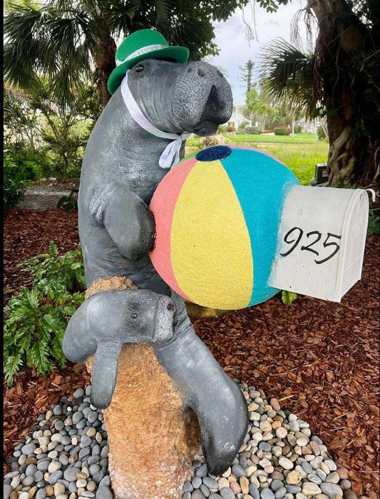 Florida Manatee Mailbox Sculpture – Nautical Mailbox