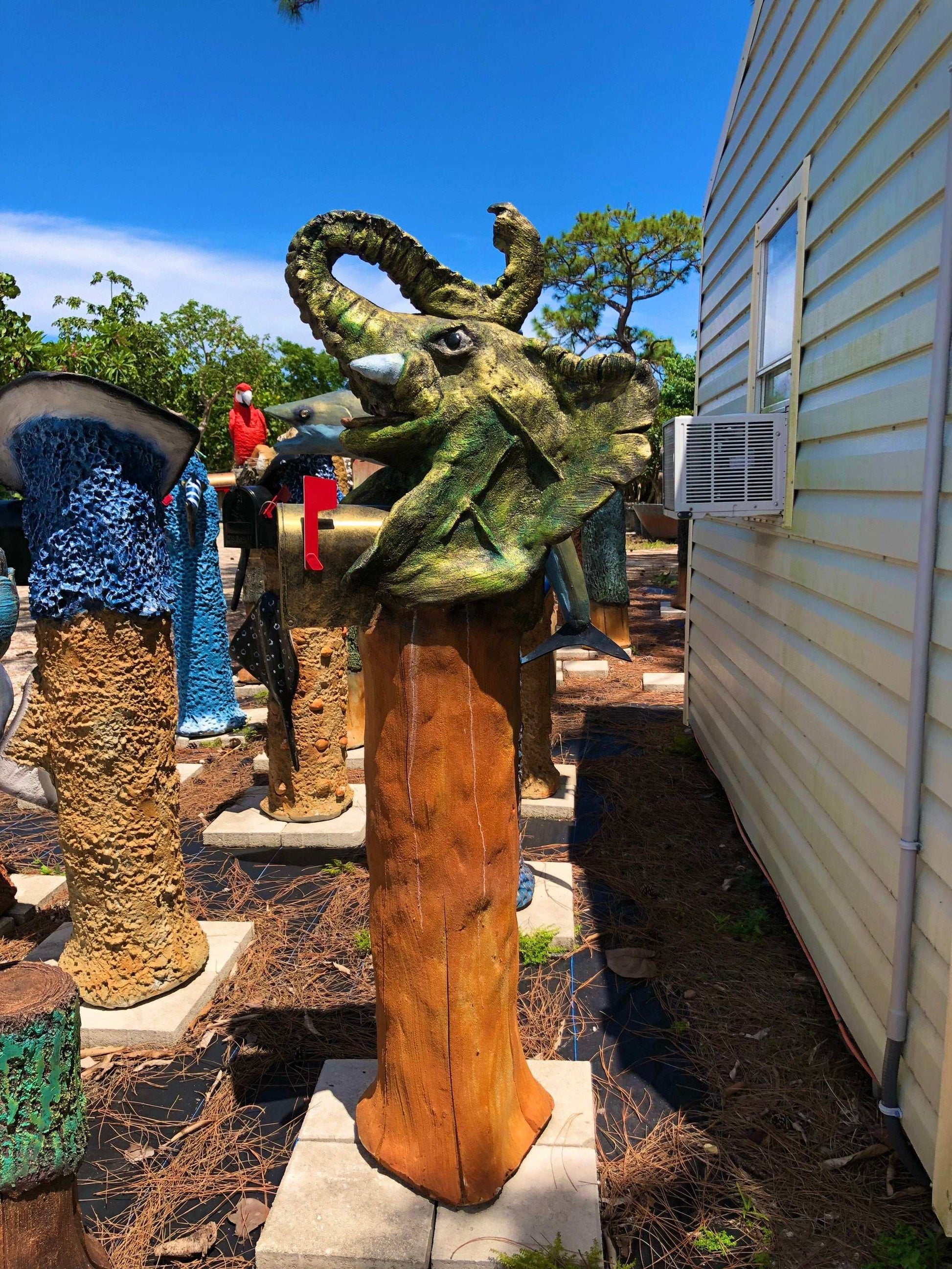 African Elephant Mailbox Sculpture – Nautical Mailbox