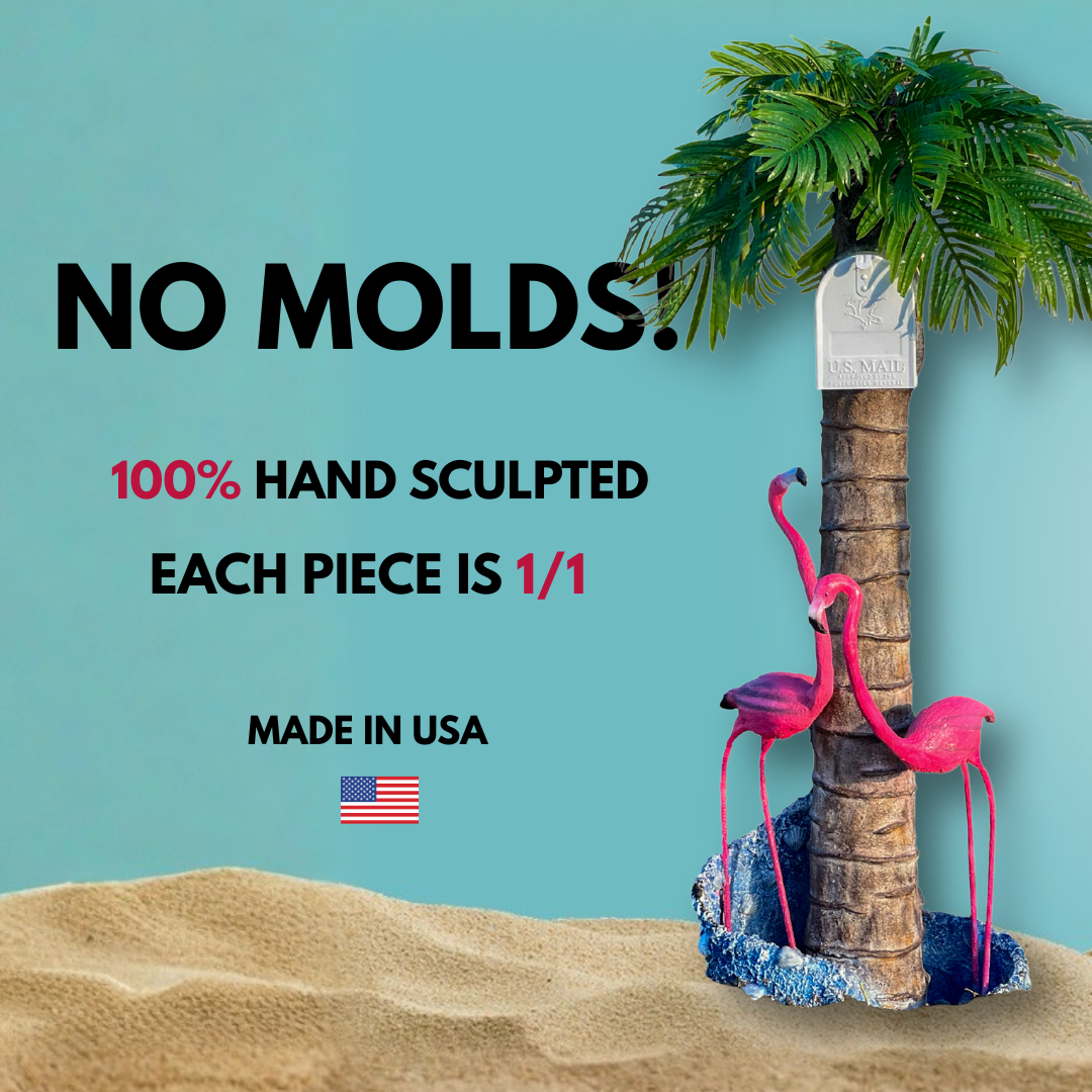 Pink American Flamingo Mailbox Sculpture – Nautical Mailbox