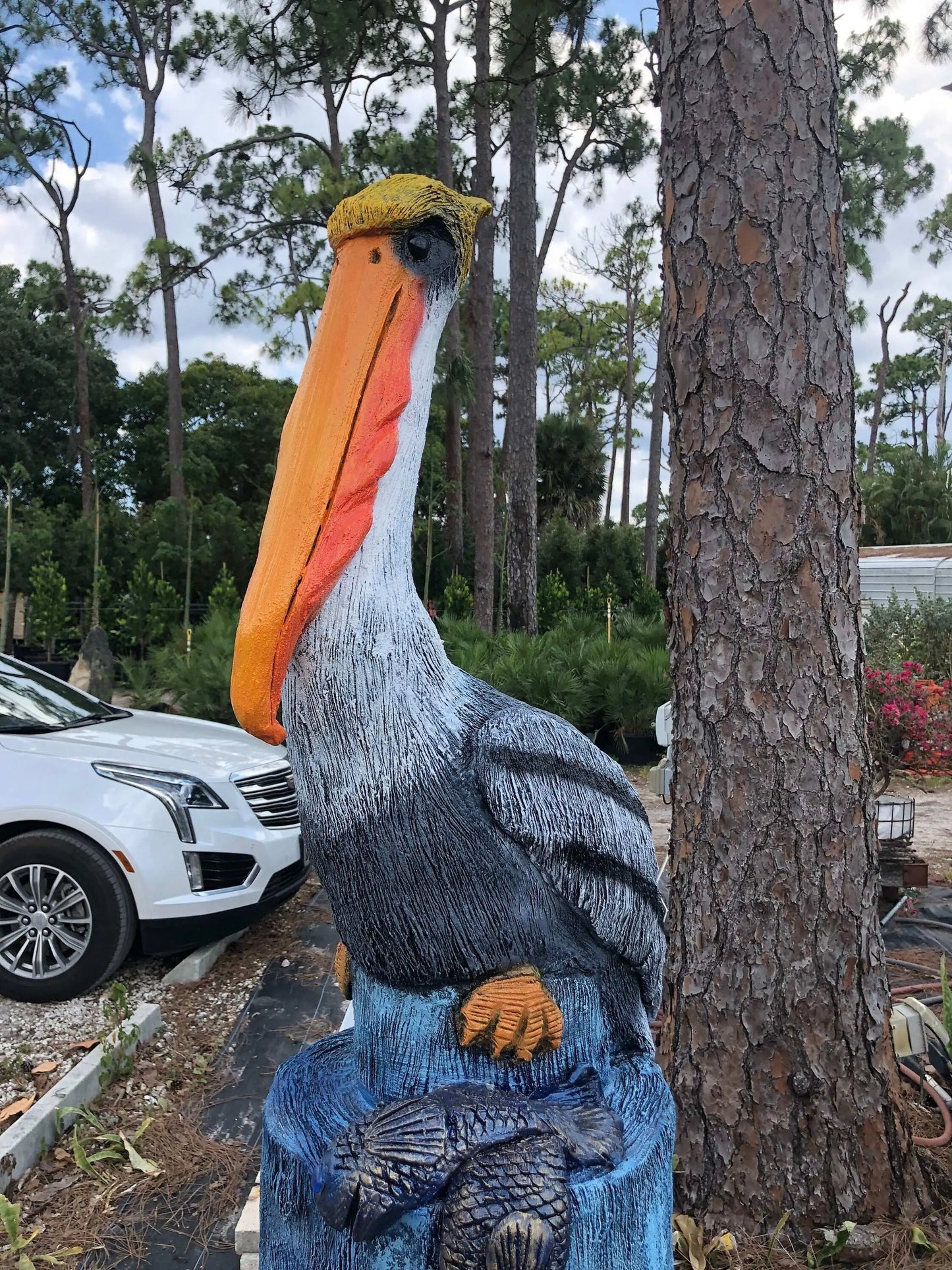 White Pelican Mailbox Sculpture
