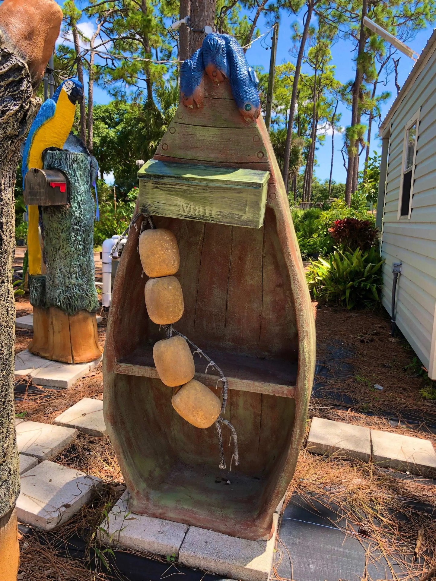 Row Boat Mailbox Sculpture