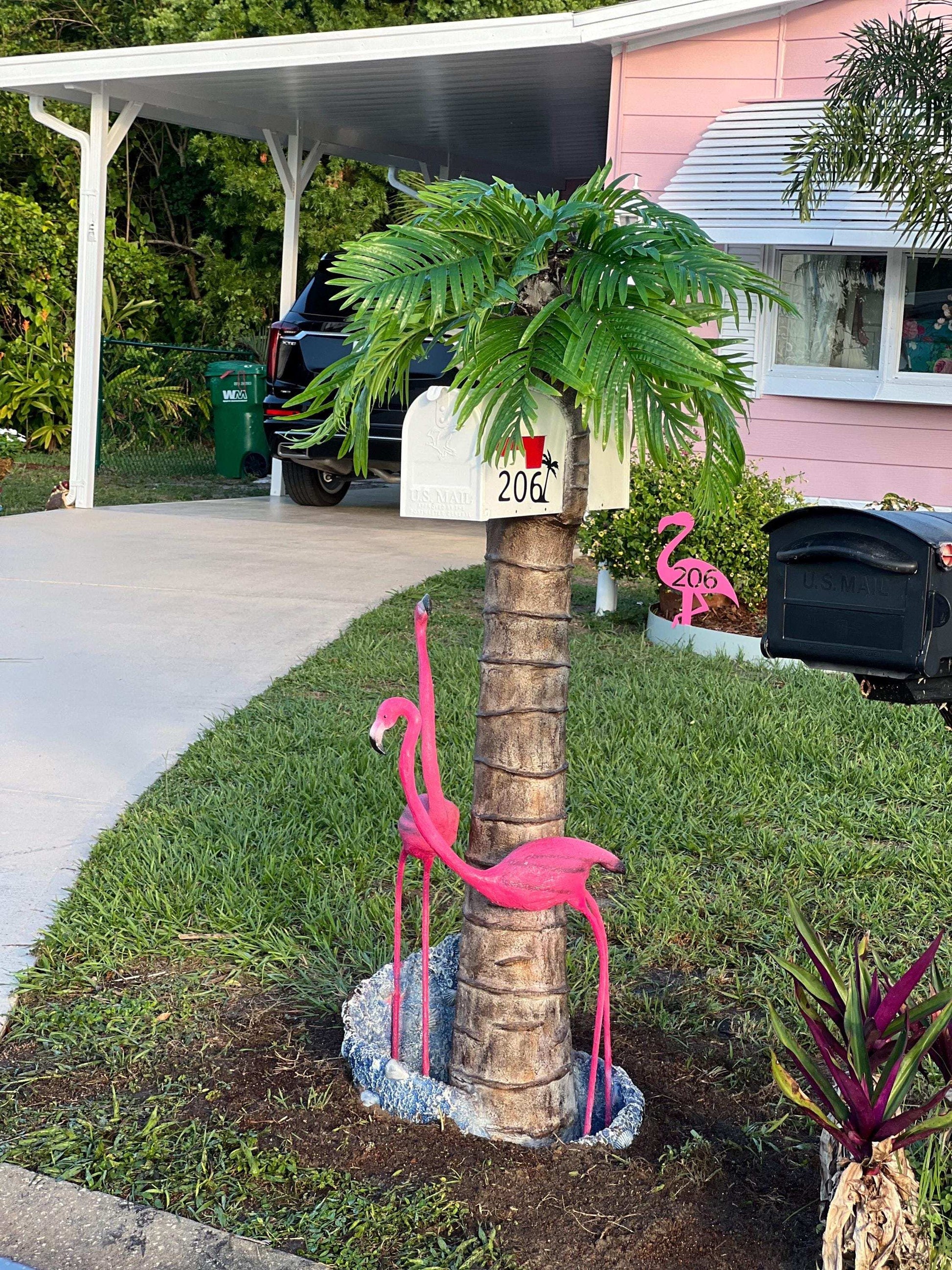 Pink American Flamingo Mailbox Sculpture – Nautical Mailbox