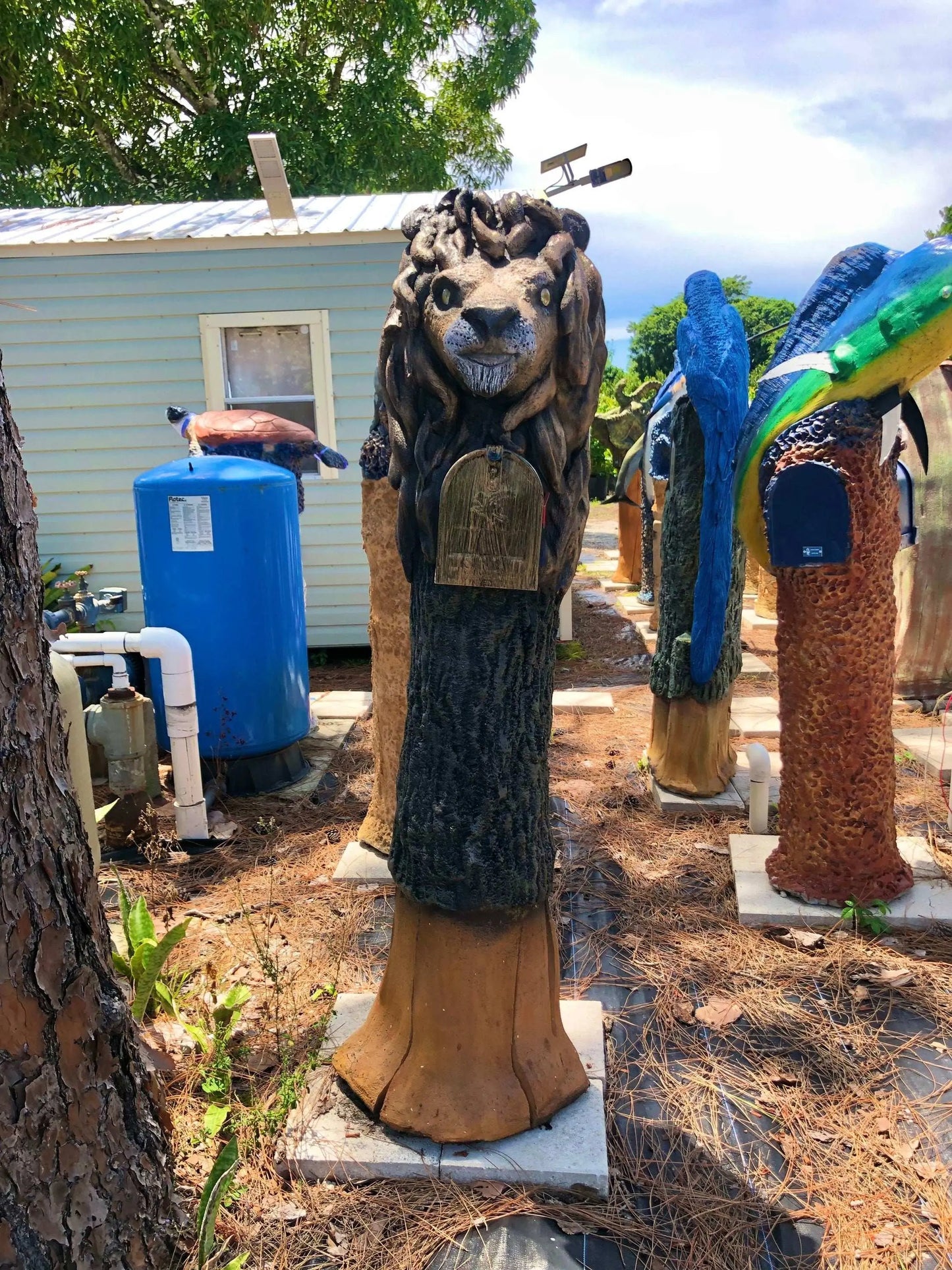 Barbary Lion Mailbox Sculpture