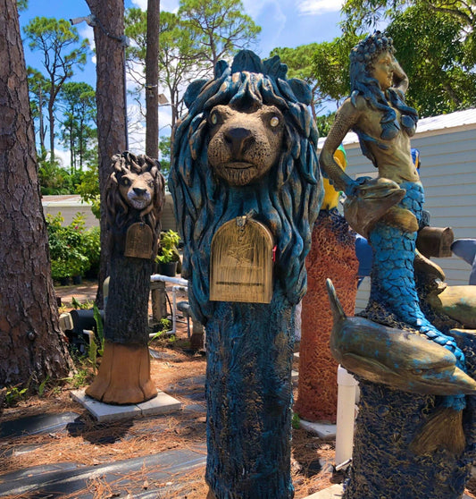 Barbary Lion Mailbox Sculpture – Nautical Mailbox