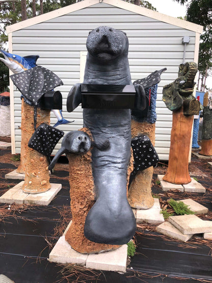 Florida Manatee Mailbox Sculpture – Nautical Mailbox