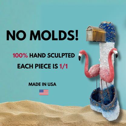 Pink Flamingos Mailbox Sculpture – Nautical Mailbox