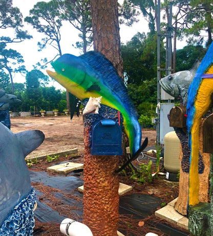 Mahi Mahi Dolphinfish Mailbox Sculpture