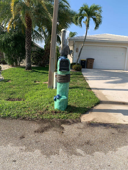 White Pelican Mailbox Sculpture – Nautical Mailbox