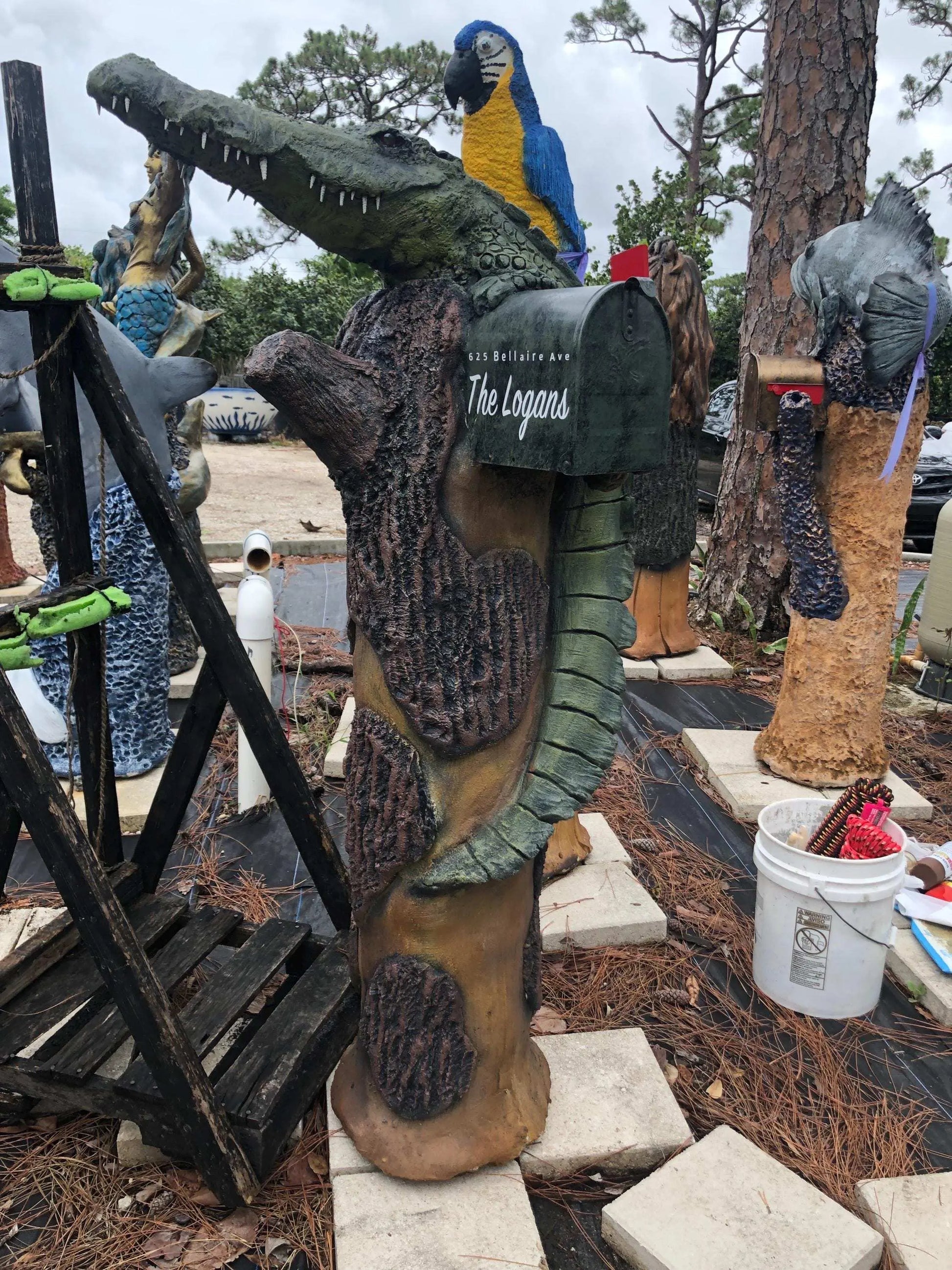 Florida Alligator Mailbox Sculpture
