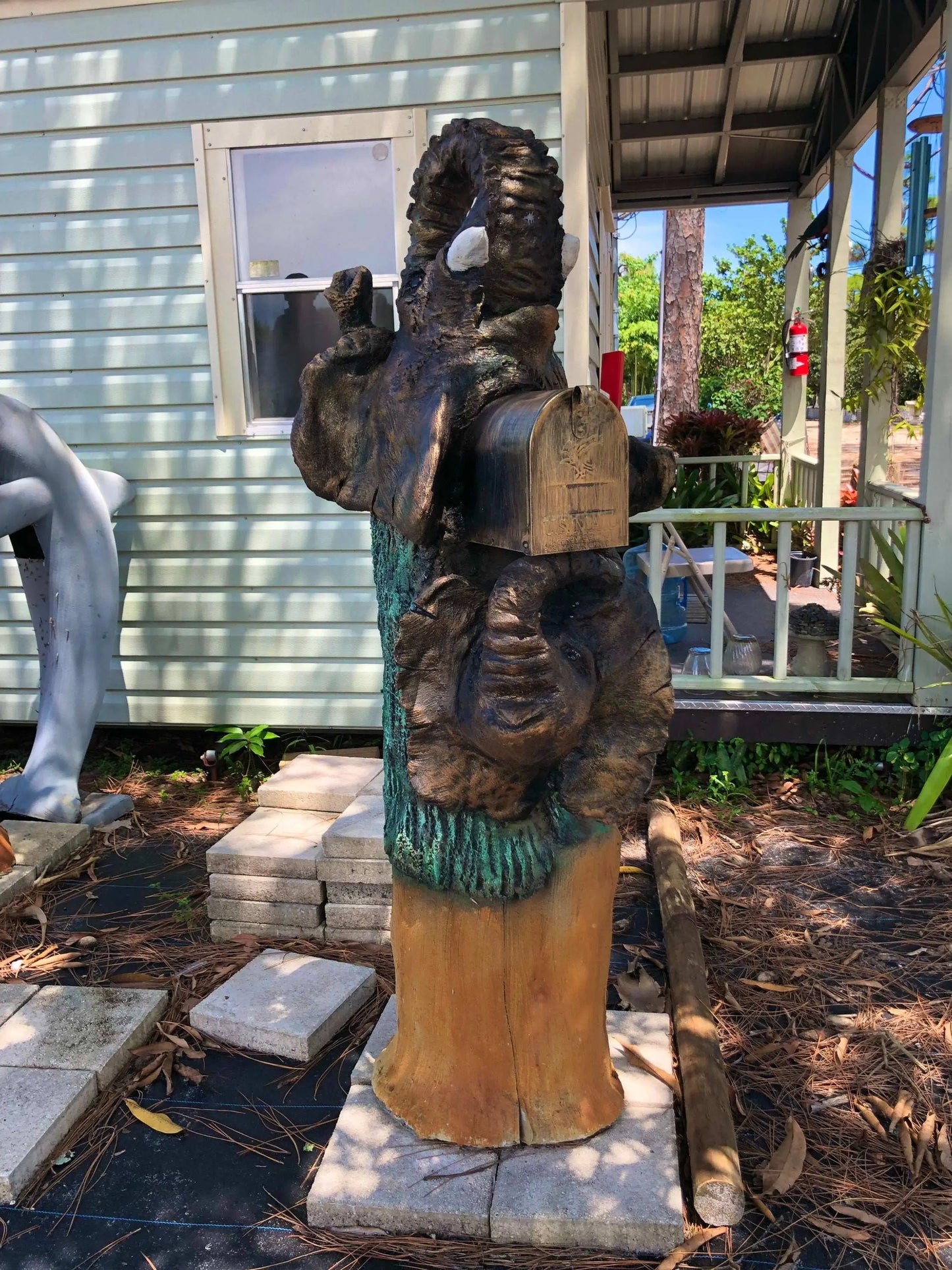 African Elephant Mailbox Sculpture