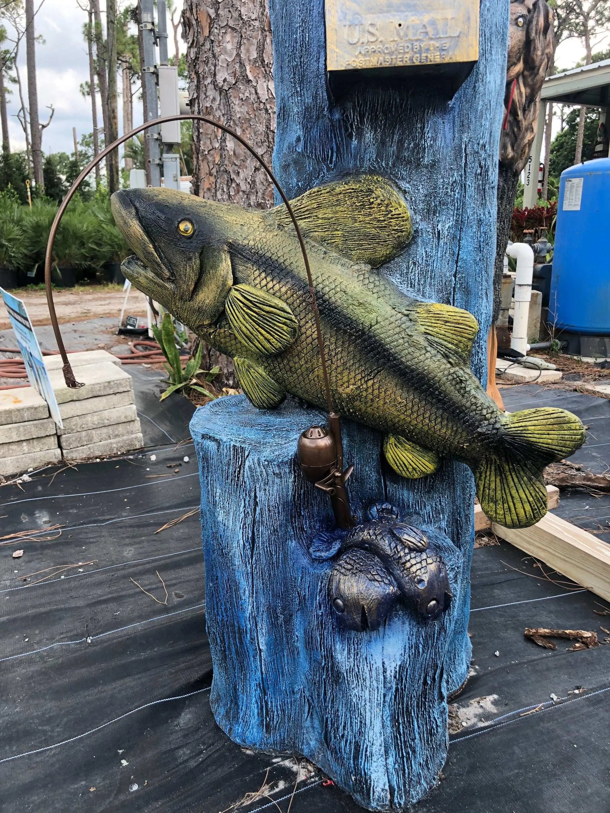 White Pelican Mailbox Sculpture