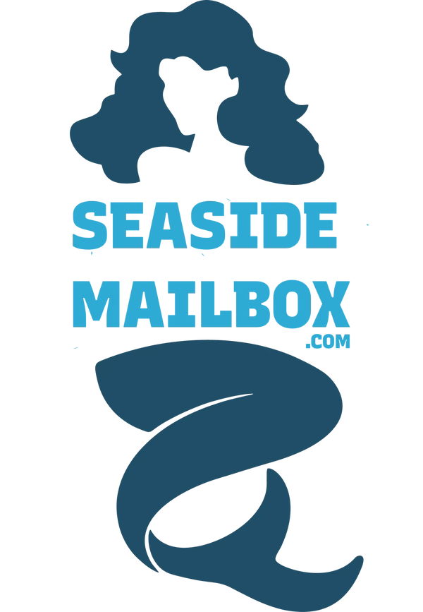 Logo of Seaside Mailbox with a stylized design on a white background Seasidemailbox logo