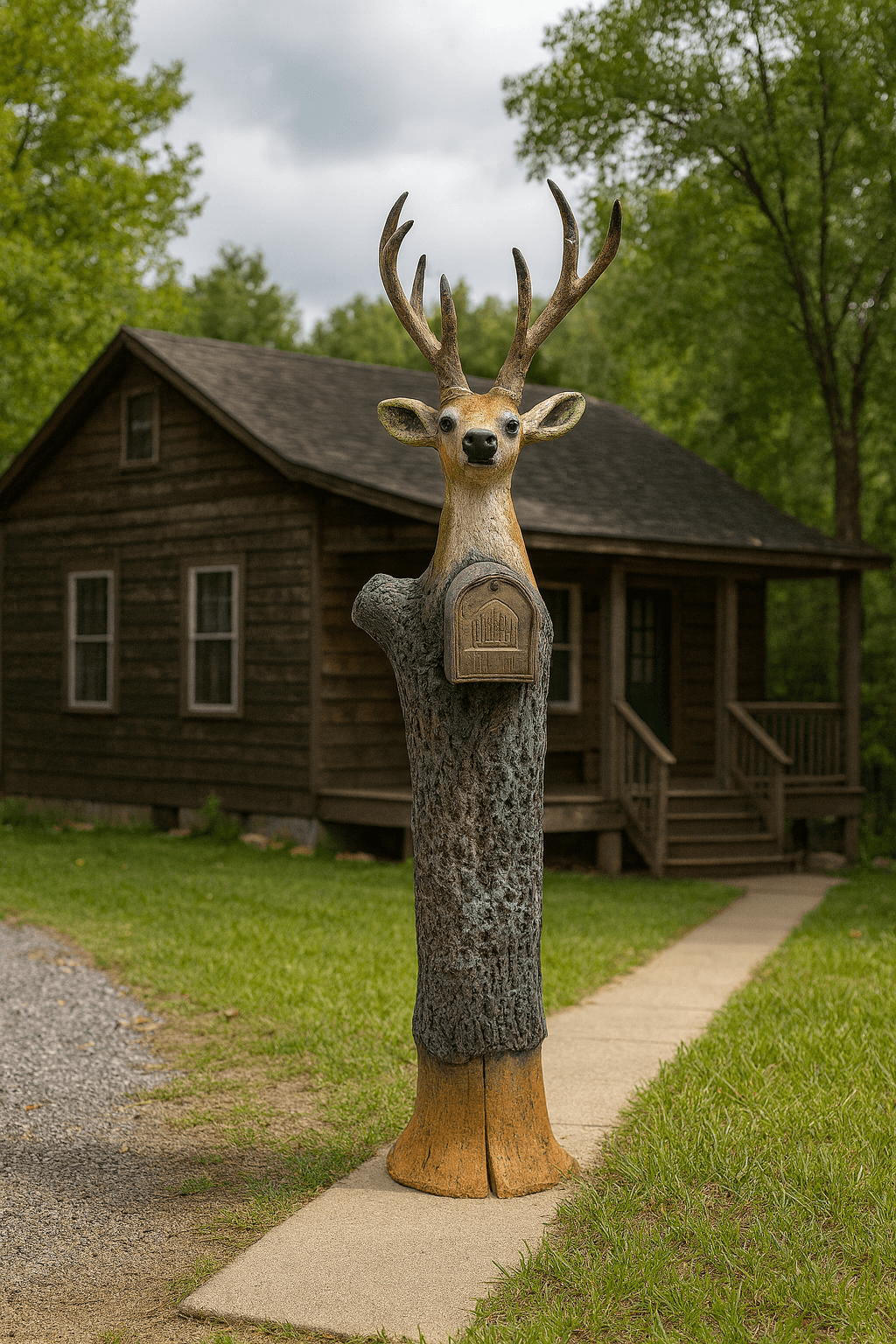Deer White Tail Mailbox Sculpture – Nautical Mailbox