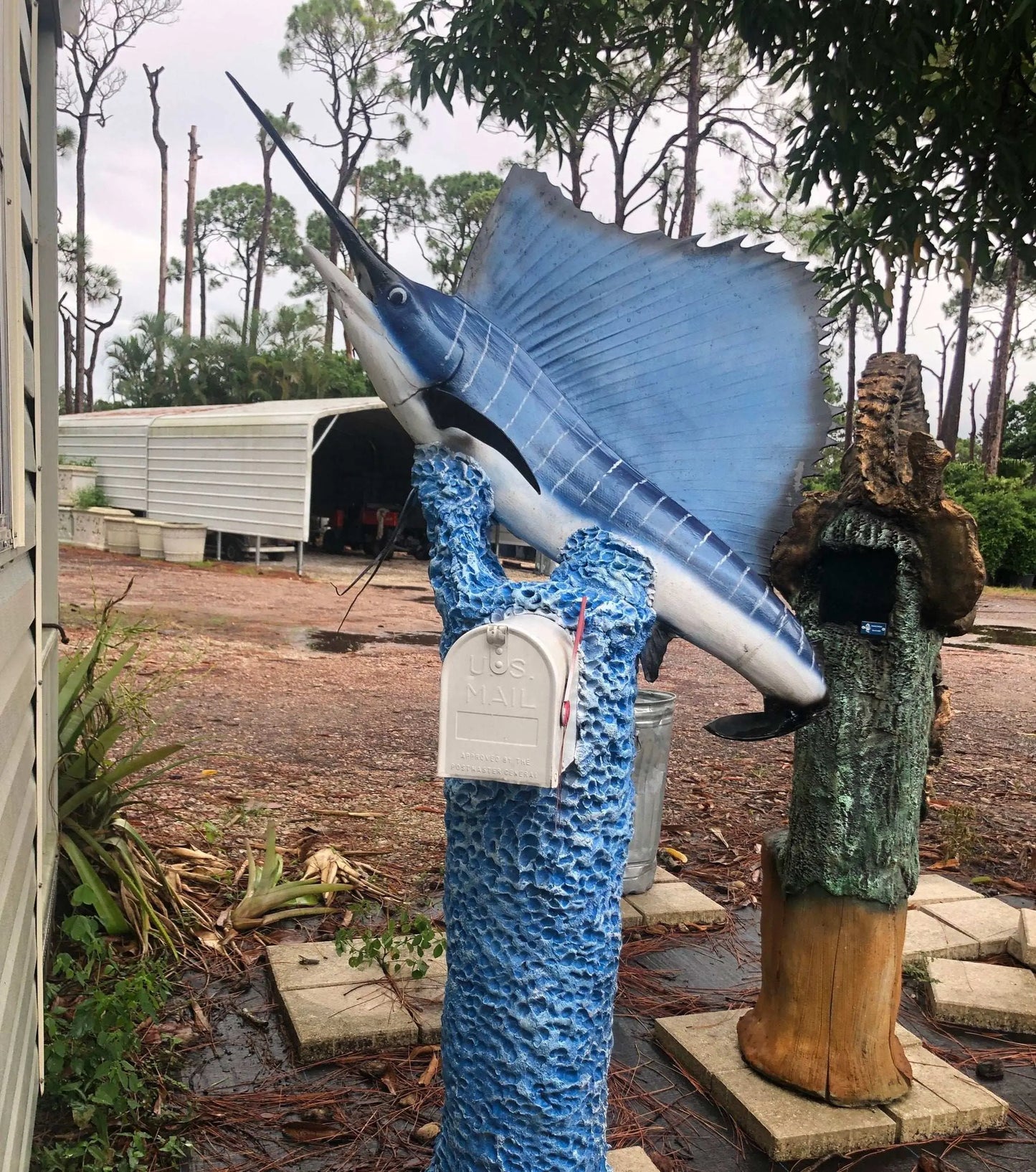 Sailfish Atlantic Swordfish Mailbox Sculpture