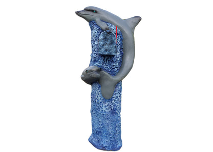 Grey Dolphin Mailbox Sculpture – Nautical Mailbox