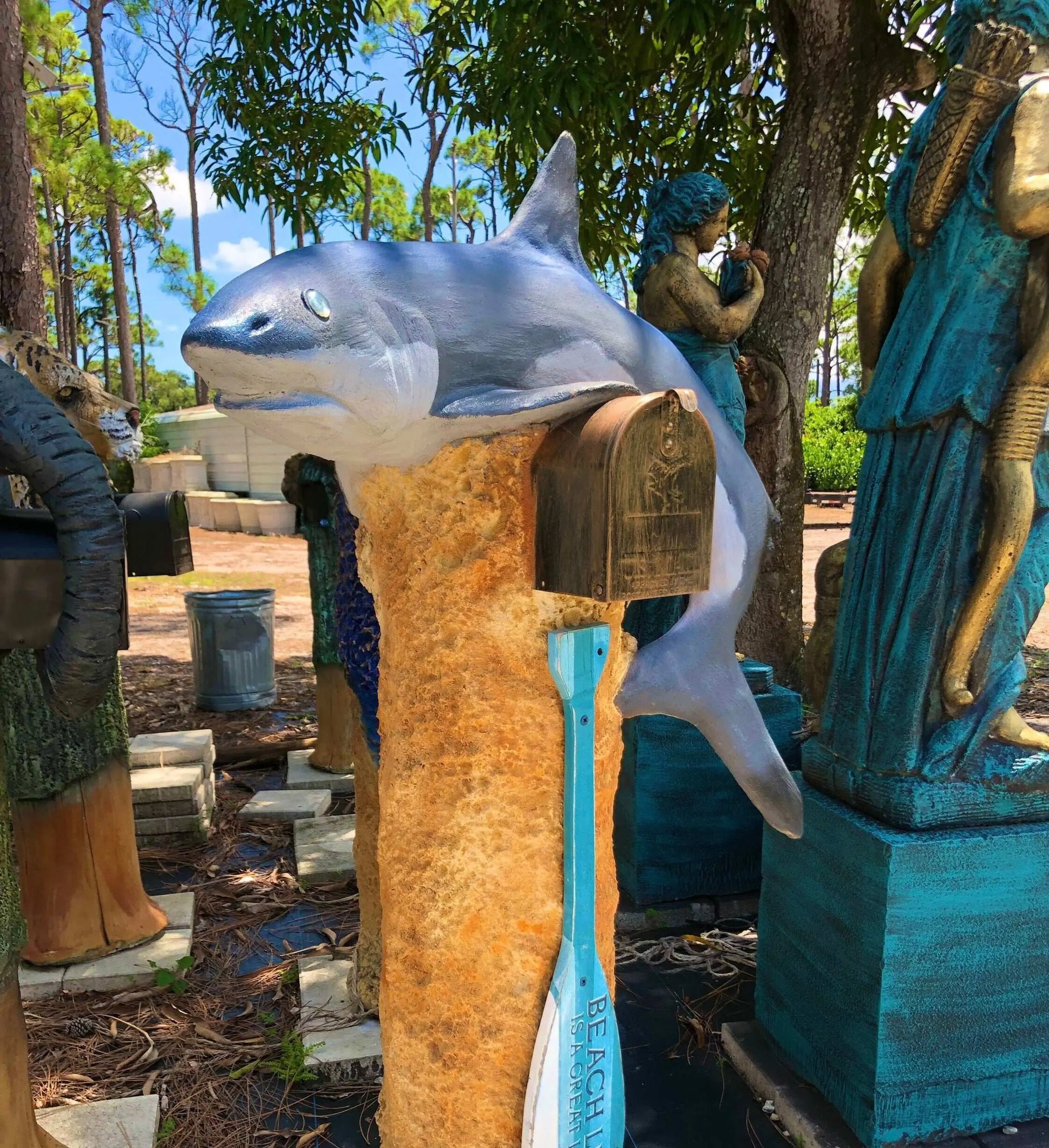 Bull Shark Mailbox Sculpture