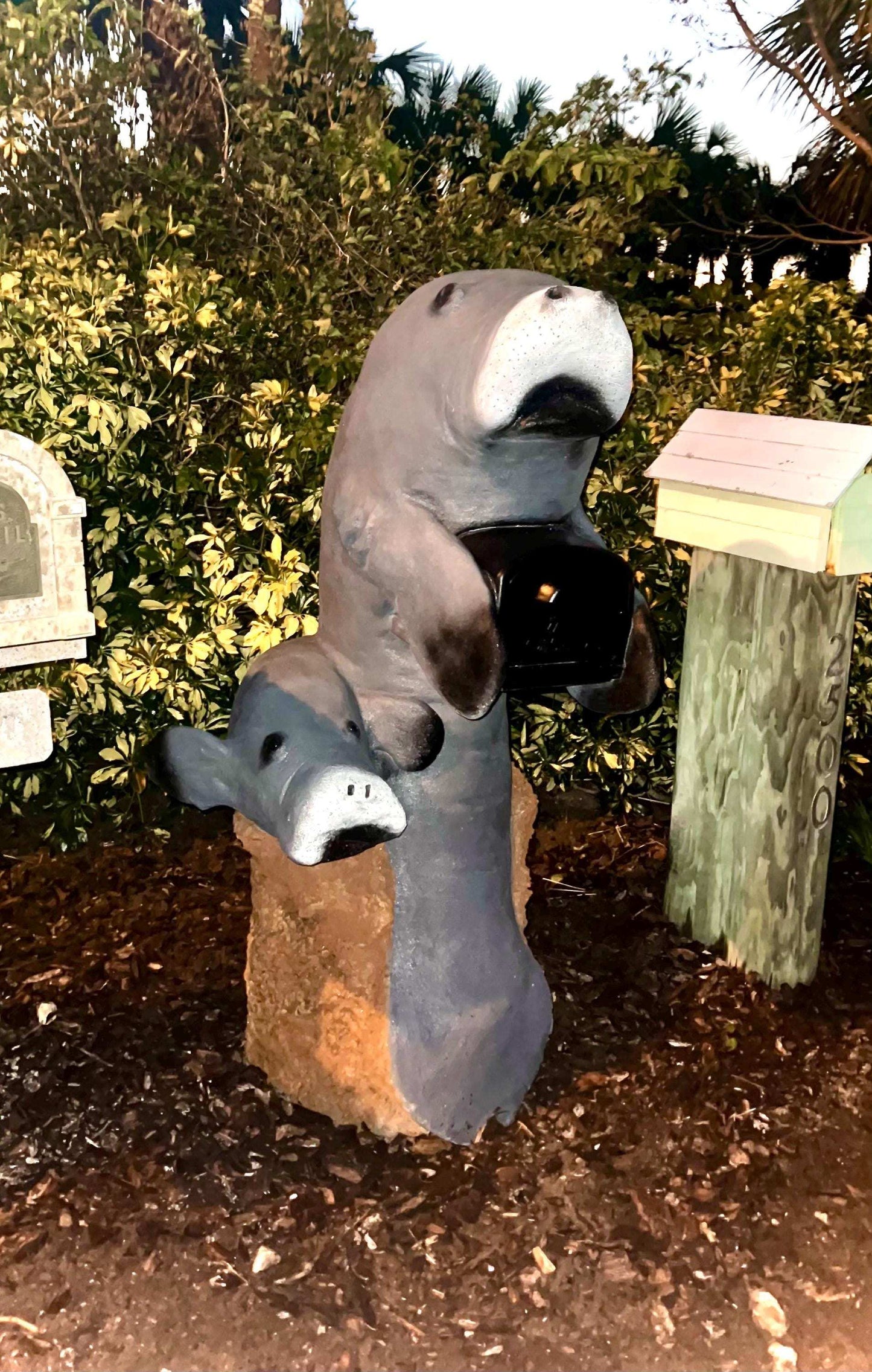 Florida Manatee Mailbox Sculpture – Nautical Mailbox