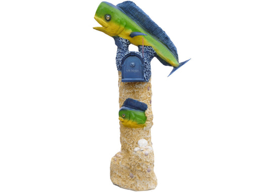 Mahi Mahi Fish Nautical Mailbox Statue - Unique Custom Mailbox