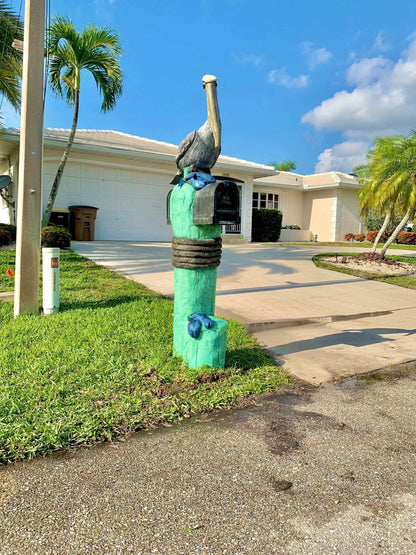 White Pelican Mailbox Sculpture