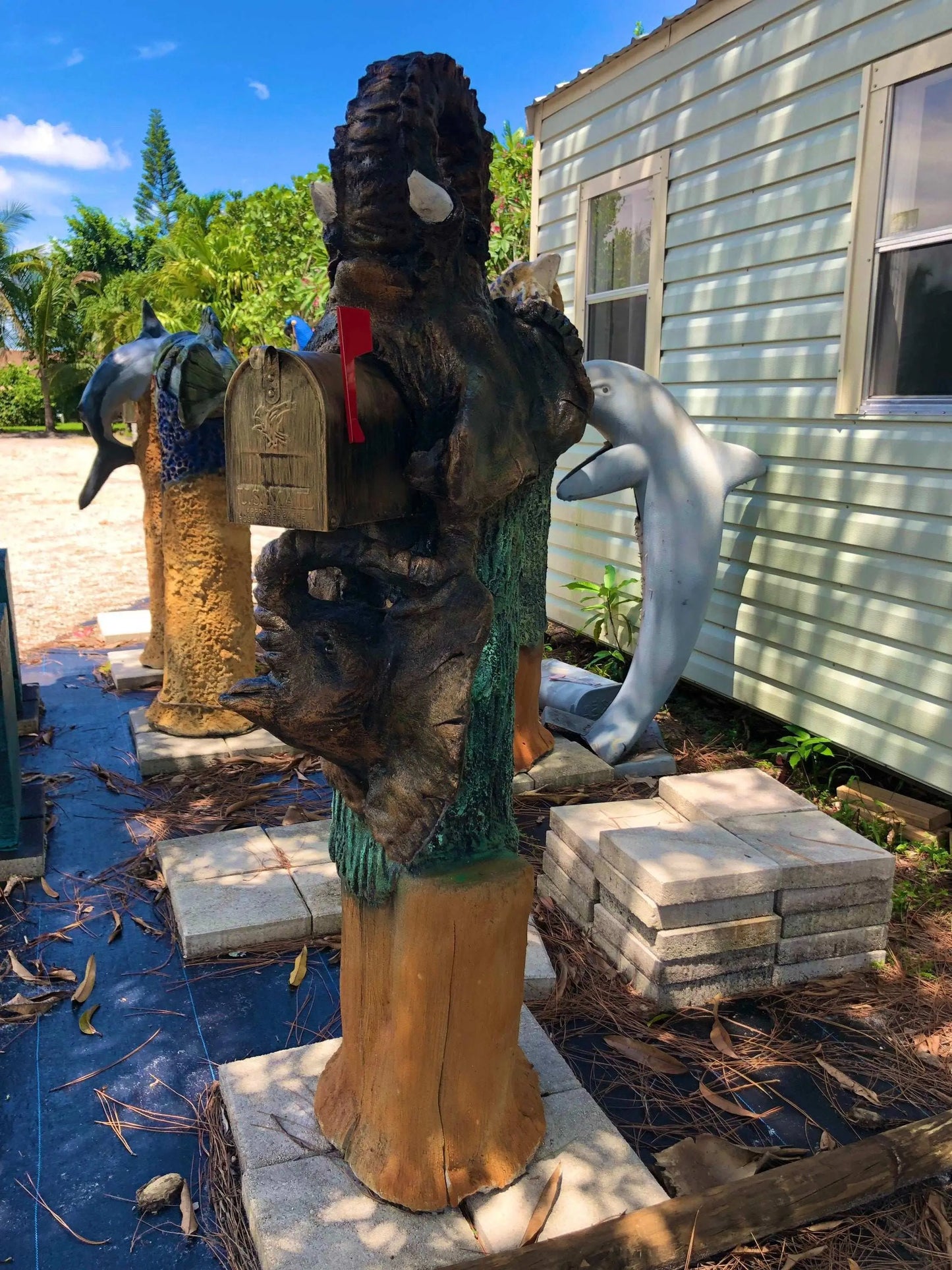 African Elephant Mailbox Sculpture