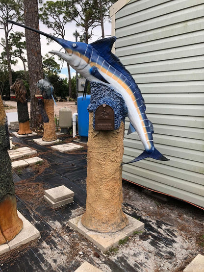 Marlin Swordfish Mailbox Sculpture