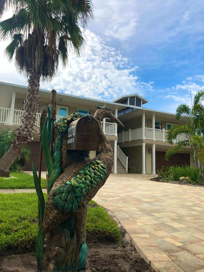 Blue Heron Mailbox Sculpture – Nautical Mailbox