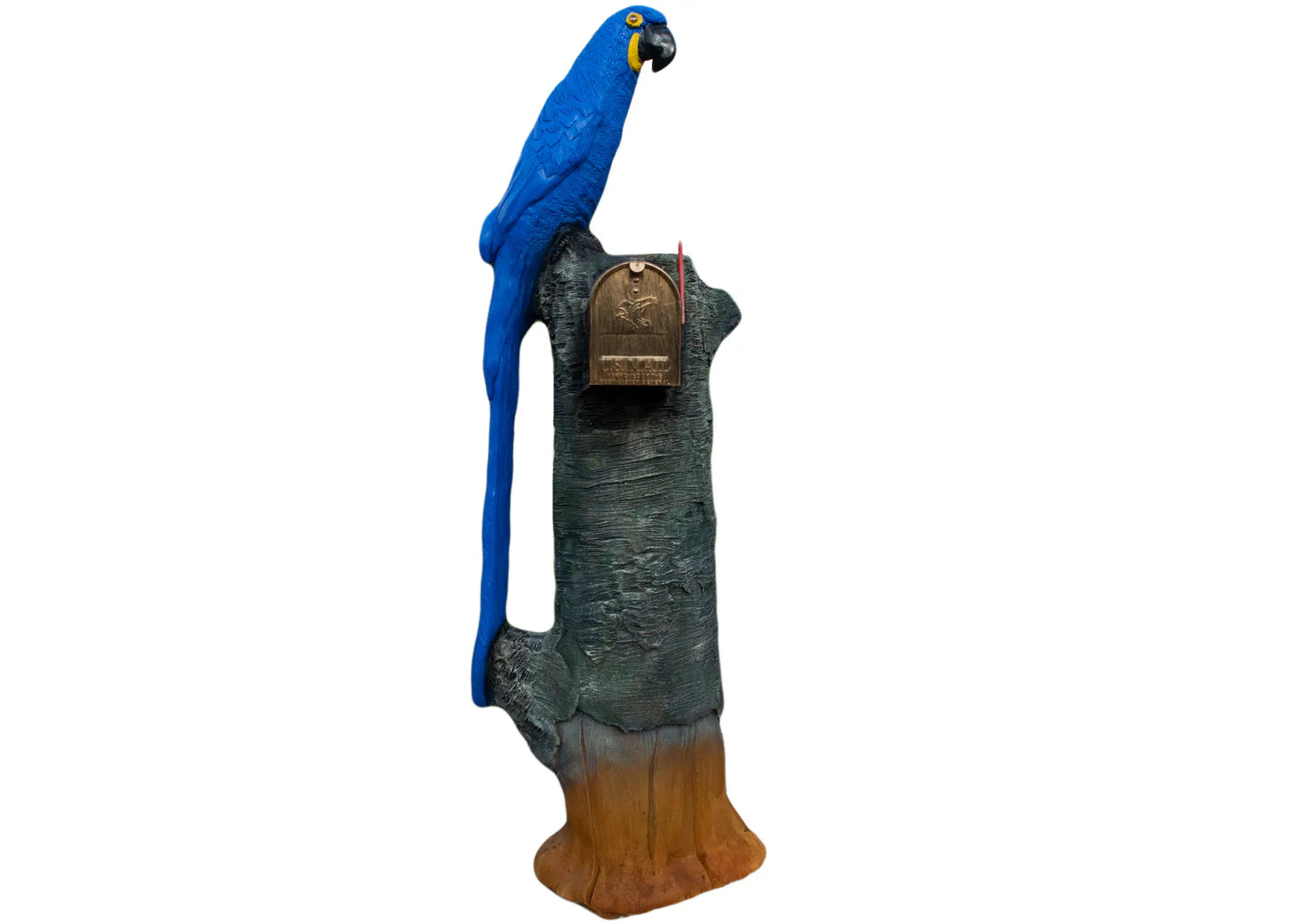 Blue and Yellow Macaw Parrot Mailbox Sculpture – Nautical Mailbox